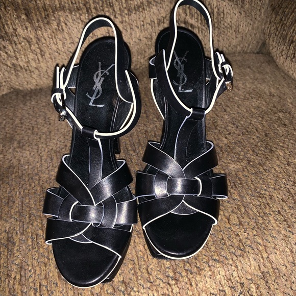 Saint Laurent Black and White Heels - Picture 5 of 12